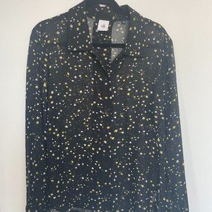 Cabi Galaxy Button Down Blouse Black Large
